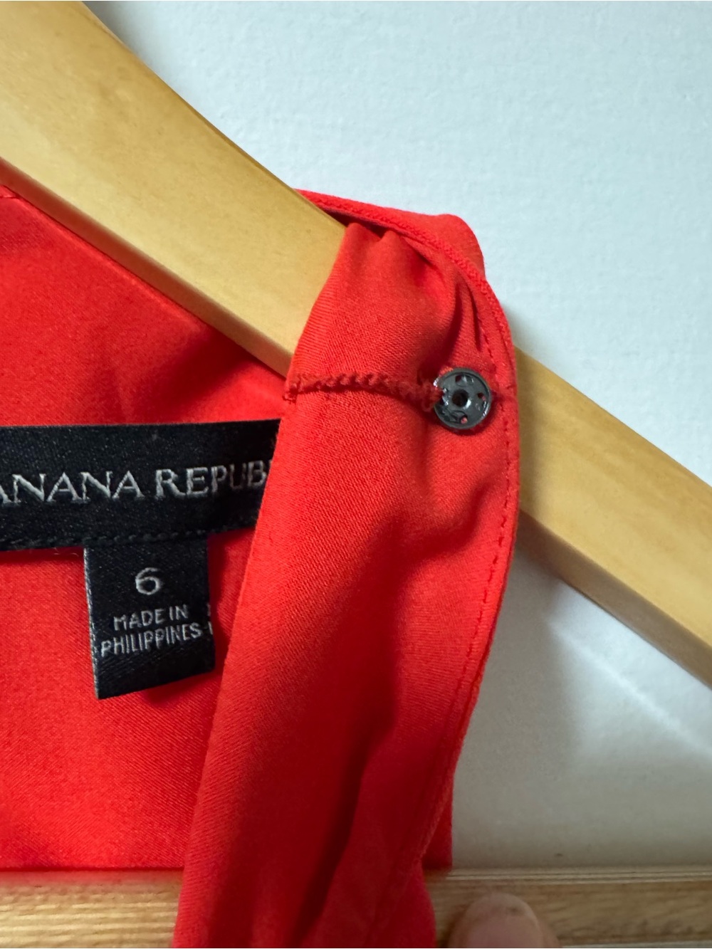 Banana Republic Bright Red Orange Sleeveless Dress Wool Blend size 6 - Picture 7 of 10